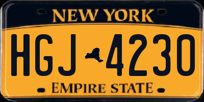 NY license plate HGJ4230
