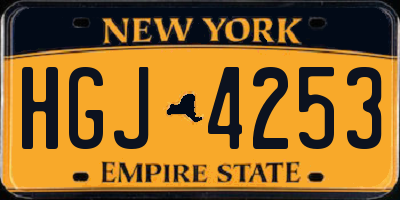 NY license plate HGJ4253