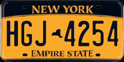 NY license plate HGJ4254