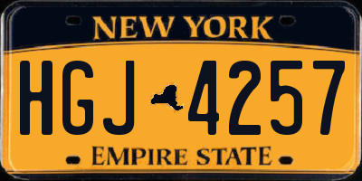 NY license plate HGJ4257