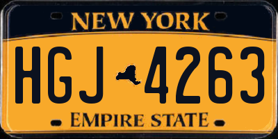 NY license plate HGJ4263