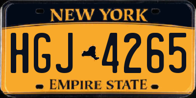 NY license plate HGJ4265