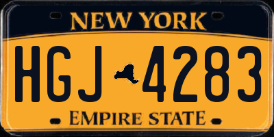 NY license plate HGJ4283