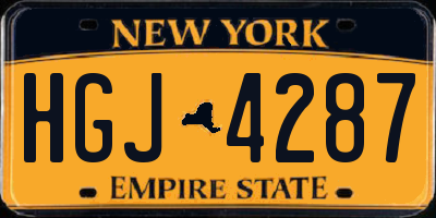 NY license plate HGJ4287