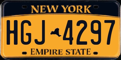 NY license plate HGJ4297