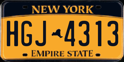 NY license plate HGJ4313