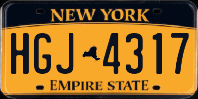 NY license plate HGJ4317