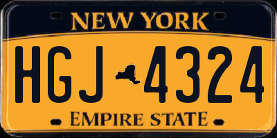 NY license plate HGJ4324