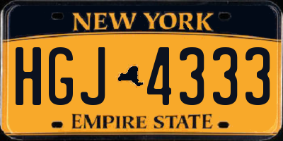 NY license plate HGJ4333
