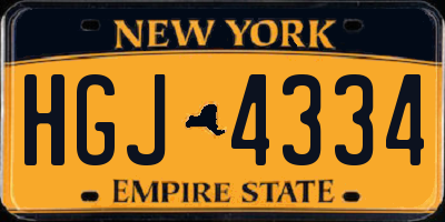 NY license plate HGJ4334