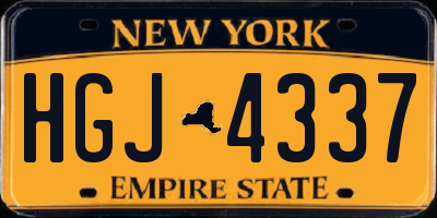 NY license plate HGJ4337
