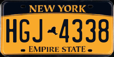 NY license plate HGJ4338