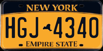 NY license plate HGJ4340