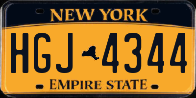 NY license plate HGJ4344
