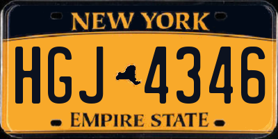 NY license plate HGJ4346