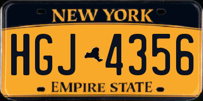 NY license plate HGJ4356