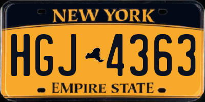 NY license plate HGJ4363