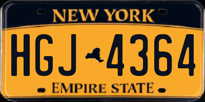 NY license plate HGJ4364