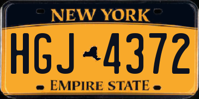 NY license plate HGJ4372