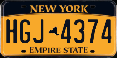 NY license plate HGJ4374