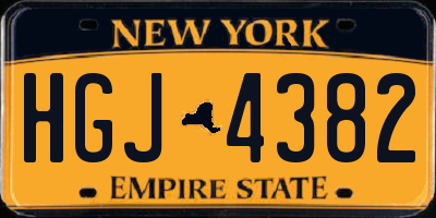 NY license plate HGJ4382