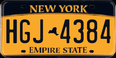 NY license plate HGJ4384