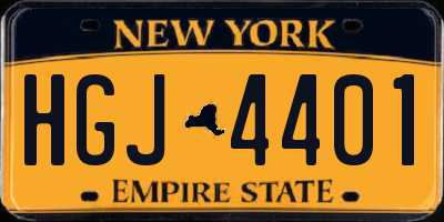 NY license plate HGJ4401