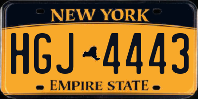 NY license plate HGJ4443