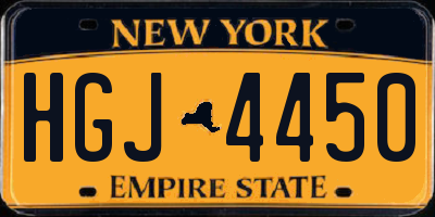 NY license plate HGJ4450