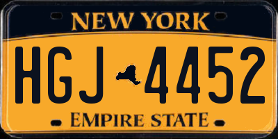 NY license plate HGJ4452