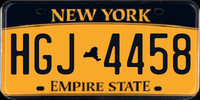 NY license plate HGJ4458