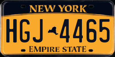 NY license plate HGJ4465
