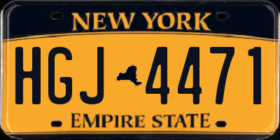 NY license plate HGJ4471