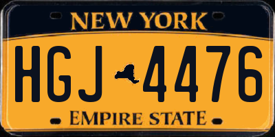 NY license plate HGJ4476