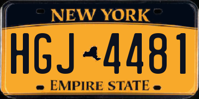 NY license plate HGJ4481