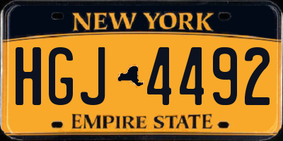 NY license plate HGJ4492
