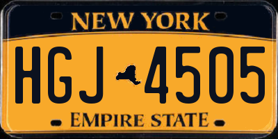 NY license plate HGJ4505