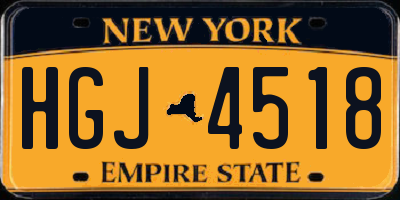 NY license plate HGJ4518