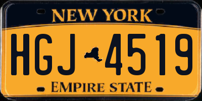 NY license plate HGJ4519