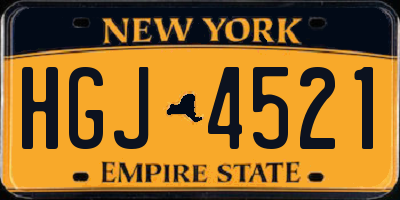 NY license plate HGJ4521