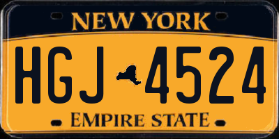 NY license plate HGJ4524