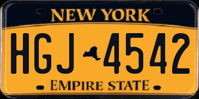 NY license plate HGJ4542