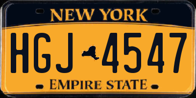 NY license plate HGJ4547