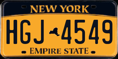 NY license plate HGJ4549