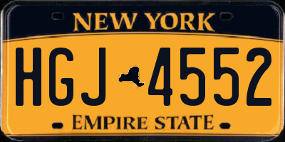 NY license plate HGJ4552