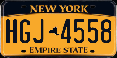 NY license plate HGJ4558