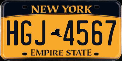 NY license plate HGJ4567