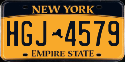 NY license plate HGJ4579