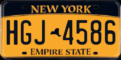NY license plate HGJ4586