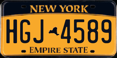 NY license plate HGJ4589